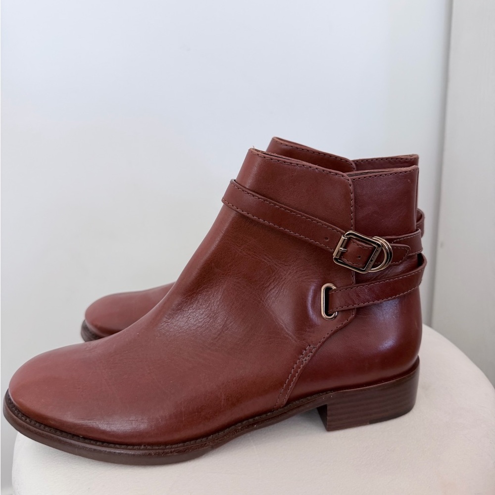 Tory Burch | Brooke Ankle Booties Womens 10 Leather Buckle Detail Boots - Picture 3 of 10